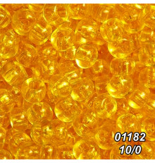 Бісер Preciosa №10/0 жовтий (01182-10/0-2с) прозорий 50 гр.
