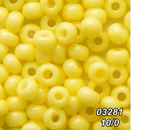 Бисер Preciosa 10/0 жёлтый (03281-10/0-1с) натуральный 50 гр.