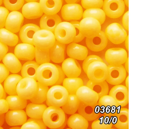 Бісер Preciosa 10/0 жовтий (03681-10/0-1с) натуральний 50 гр.