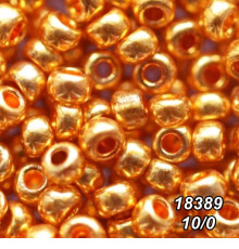 Бісер Preciosa 10/0 золотий (18389-10/0-1с) металізований 50 гр.