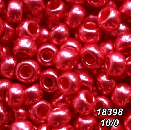 Бісер Preciosa 10/0 рожевий (18398-10/0-1с) металізований 50 гр.