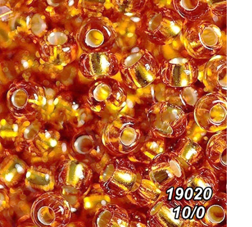 Бісер Preciosa 10/0 коричневий (19020-10/0-1с) профарбований сріблом 50 гр.