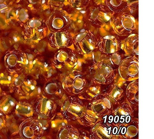 Бісер Preciosa 10/0 коричневий (19050-10/0-1с) профарбований сріблом 50 гр.