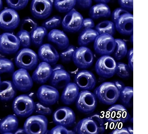 Бісер Preciosa 10/0 синій (38050-10/0-1с) перлинний 50 гр.