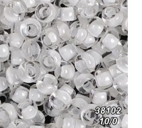 Бисер Preciosa 10/0 белый (38102-10/0-1с) прозрачный, прокрашенный 50 гр.