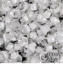 Бісер Preciosa 10/0 білий (38102-10/0-1с) прозорий, профарбований 50 гр.
