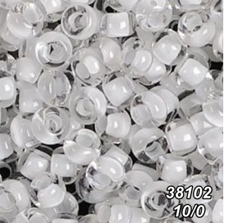 Бісер Preciosa 10/0 білий (38102-10/0-1с) прозорий, профарбований 50 гр.