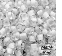 Бісер Preciosa 10/0 білий (38302-10/0-1с) прозорий, профарбований 50 гр.