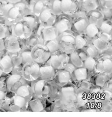 Бісер Preciosa 10/0 білий (38302-10/0-1с) прозорий, профарбований 50 гр.