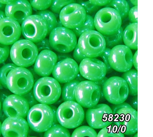 Бісер Preciosa 10/0 зелений (58230-10/0-1с) перлинний 50 гр.