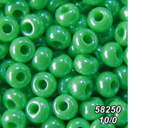 Бісер Preciosa 10/0 зелений (58250-10/0-1с) перлинний 50 гр.