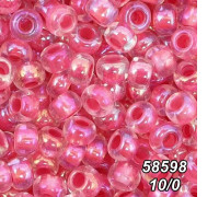 Бисер Preciosa 10/0 розовый (58598-10/0-1с) радужный, прокрашенный 50 гр.