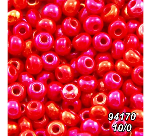 Бисер Preciosa 10/0 красный (94170-10/0-1с) перламутровый, радужный 50 гр. Бисер Preciosa 10/0 красный (94170-10/0-1с) перламутровый, радужный 50 гр.