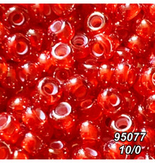 Бісер Preciosa 10/0 червоний (95077-10/0-1с) прозорий, профарбований 50 гр.