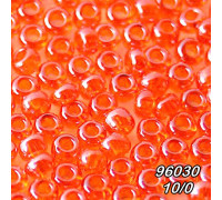 Бисер Preciosa 10/0 оранжевый (96030-10/0-1с) прозрачный, блестящий 50 гр.