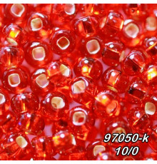 Бісер Preciosa 10/0 червоний (97050-k-10/0-2с) профарбований сріблом 50 гр.