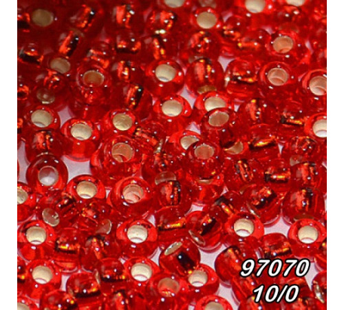 Бісер Preciosa 10/0 червоний (97070-10/0-1с) профарбований сріблом 50 гр. Бісер Preciosa 10/0 червоний (97070-10/0-1с) профарбований сріблом 50 гр.
