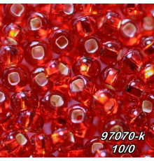 Бісер Preciosa 10/0 червоний (97070-k-10/0-1с) профарбований сріблом 50 гр.