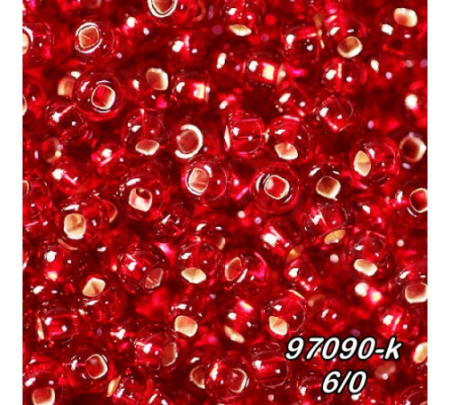 Бісер Preciosa 10/0 червоний (97090-k-10/0-1с) профарбований сріблом 50 гр.