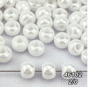 Бисер Preciosa 2/0 белый (46102-2/0-1с) перламутровый 50 гр.
