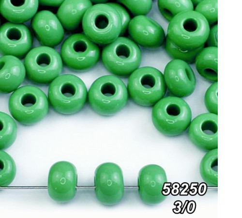 Бісер Preciosa 10/0 зелений (58250-3/0-1с) перлинний 50 гр.