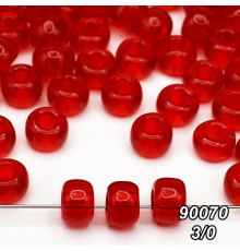 Бісер Preciosa 3/0 червоний (90070-3/0-1с) прозорий 50 гр.