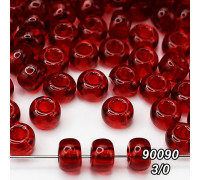 Бісер Preciosa 3/0 червоний (90090-3/0-1с) прозорий 50 гр.