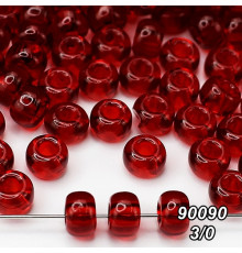 Бісер Preciosa 3/0 червоний (90090-3/0-1с) прозорий 50 гр.