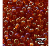 Бісер Preciosa 10/0 коричневий (48095-10/0-1с) блискчий, райдужний 50 гр.