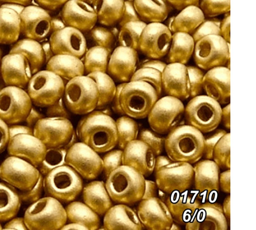 Бісер Preciosa 6/0 золото (01710-6/0-1с) металік 50 гр.