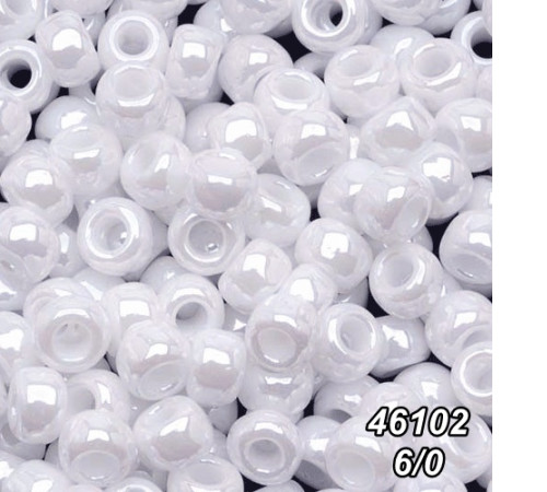 Бісер Preciosa 6/0 білий (46102-6/0-1с) перлинний 50 гр.