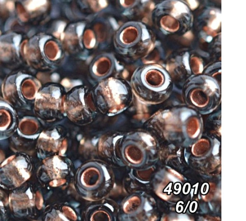 Бісер Preciosa 6/0 сірий (49010-6/0-1с) профарбований мідним 50 гр.