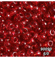 Бисер Preciosa 6/0 красный (90090-6/0-1с) прозрачный 50 гр.