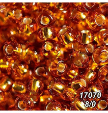 Бісер Preciosa 8/0 коричневий (17070-8/0-1с) профарбований сріблом 50 гр.