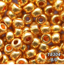 Бісер Preciosa 8/0 золотий (18304-8/0-1с) металізований 50 гр.
