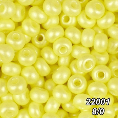 Бісер Preciosa 8/0 жовтий (22001-8/0-1с) перлинний 50 гр.