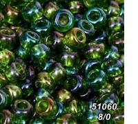 Бісер Preciosa 8/0 зелений (51060-8/0-1с) райдужний 50 гр.
