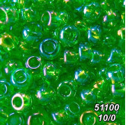 Бисер Preciosa 10/0 зеленый (51100-10/0-1с) радужный 50 гр.