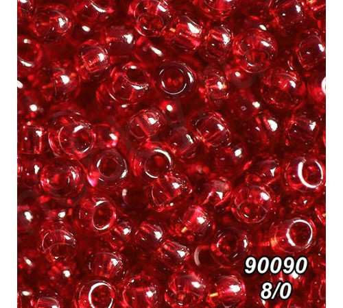 Бісер Preciosa 8/0 червоний (90090-8/0-1с) прозорий 50 гр. Бісер Preciosa 8/0 червоний (90090-8/0-1с) прозорий 50 гр.