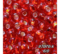 Бісер Preciosa №6/0 червоний (97070-k-6/0-1с) профарбований сріблом 50 гр.