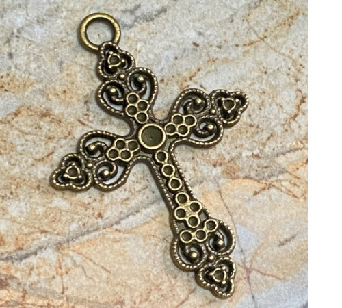 Згарда хрест “Ажурний” великий, (5,0х3,5 см.), Колір: бронза zgb-104
