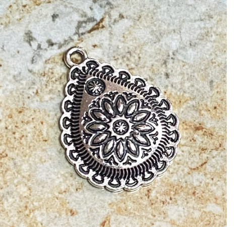 Підвіска згарда “Соняшник ", крапля (2,9х2,1 см.) Колір: срібло zgs-105