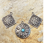 Згарди “Комплект Соняшник, карпатська квітка” (3 шт.) Колір: срібло zgs-107