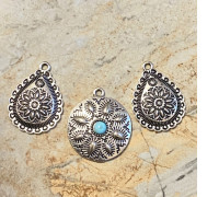 Згарди “Комплект Соняшник, дві краплі” (3 шт.) Колір: срібло zgs-108