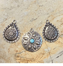 Згарди “Комплект Соняшник, дві краплі” (3 шт.) Колір: срібло zgs-108