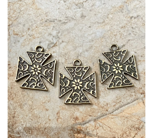 Згарда хрест “Козацький Косиця шовкова квітка ” (2,3х2,0 см.). Метал: бронза zgb-29 Згарда хрест “Козацький Косиця шовкова квітка ” (2,3х2,0 см.). Метал: бронза zgb-29