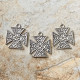 Згарда “Хрест Козацький “Косиця шовкова квітка ” (2,3х2,0 см.). Колір: срібло zgs-29
