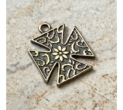 Згарда хрест “Козацький Косиця шовкова квітка ” (2,3х2,0 см.). Метал: бронза zgb-29 Згарда хрест “Козацький Косиця шовкова квітка ” (2,3х2,0 см.). Метал: бронза zgb-29