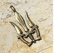 Подвеска-кулон «Тризуб кинжалы»  (4,5х2,5 см.) Металл: бронза pkb-54