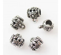 Бейли тримачі підвісок, металеві. d-8х10х6мм., отвір d-3,5 мм. Колір: срібло.  Упаковка 10 шт. 59995-s